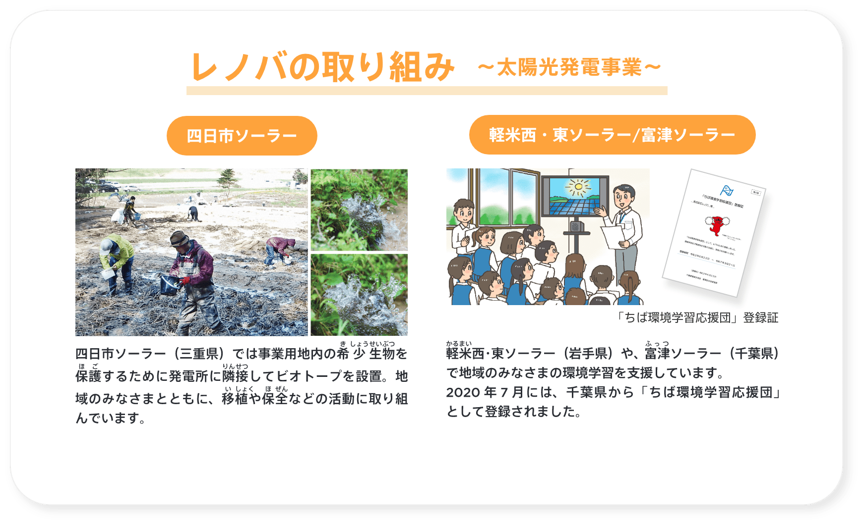 レノバの取り組み 〜太陽光発電事業〜